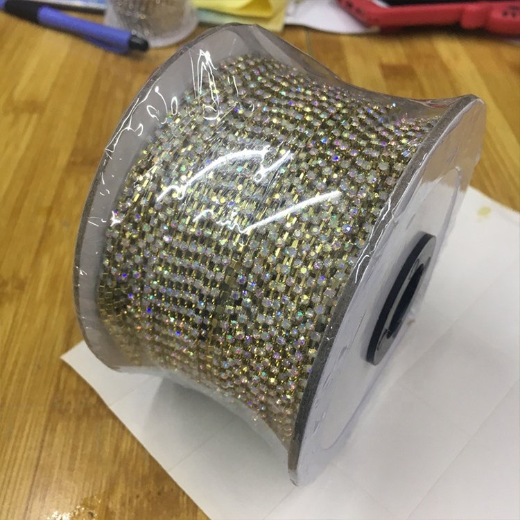 High Quality Transparent Rhinestone Claw Chain Diy Glitter Clothing Accessories Rhinestone Cup Chain