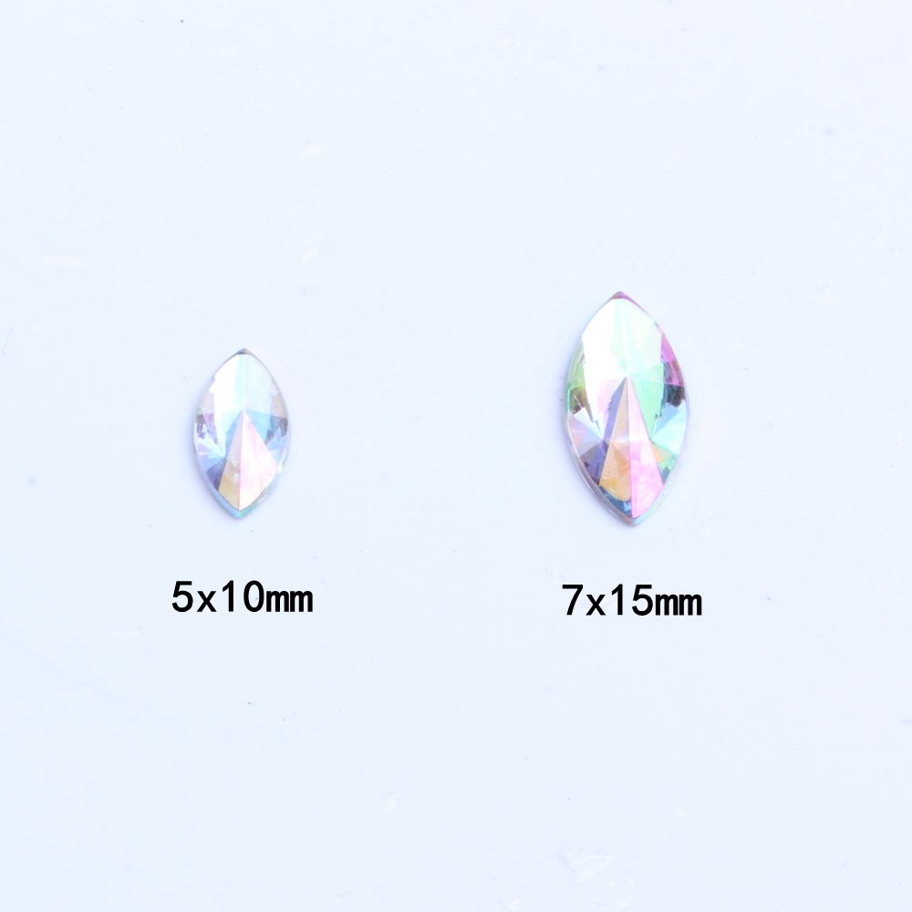 Wholesale Bulk Acrylic Rhinestones 7x15mm Flatback AB Pointed Horse Eye For DIY Nail Art Phone Cases Garments Acrylic Gem