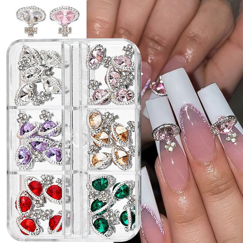 Nail Rhinestones Cherry/Planet/Heart Nail Charms Jewelry Parts Gem Crystal DIY Nail Art Decorations Accessories Stone