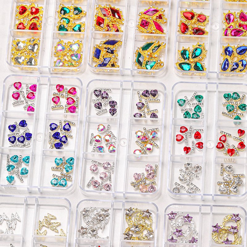 Nail Rhinestones Cherry/Planet/Heart Nail Charms Jewelry Parts Gem Crystal DIY Nail Art Decorations Accessories Stone
