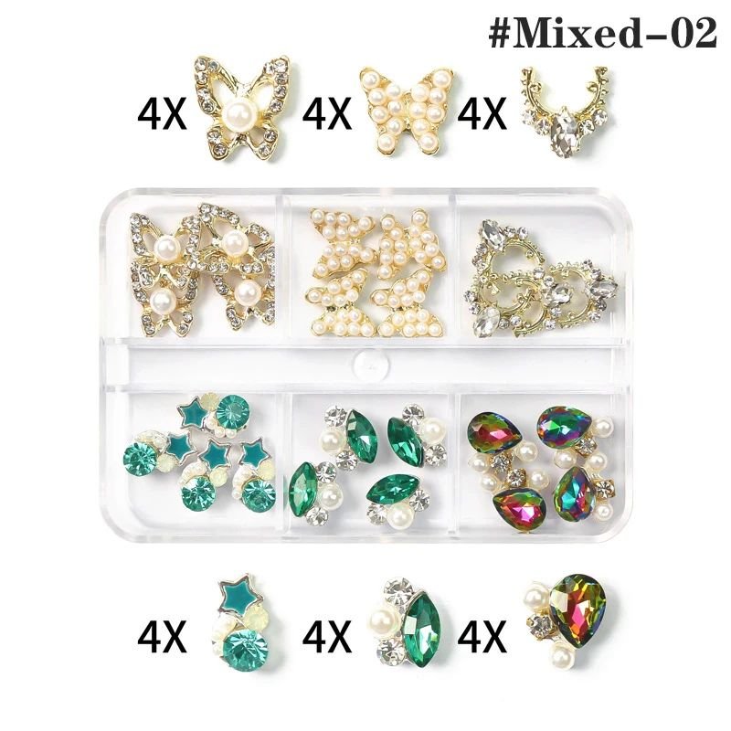 Nail Rhinestones Cherry/Planet/Heart Nail Charms Jewelry Parts Gem Crystal DIY Nail Art Decorations Accessories Stone
