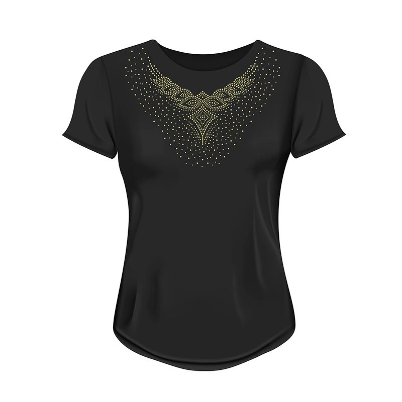 Hotfix Iron On Crystal Collar Neckline Template Custom Hot Fix Necklace Rhinestone Transfer Motif for Clothing Collar