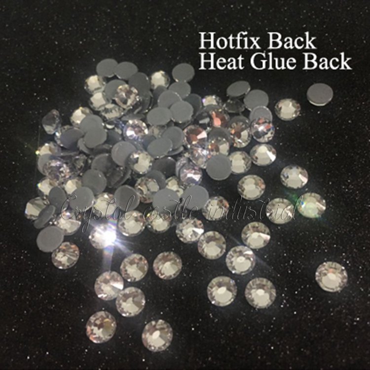 High Quality No DMC Super Shiny Clear Crystal Strass Hot fix Rhinestones Glass Flatback Hotfix Crystal