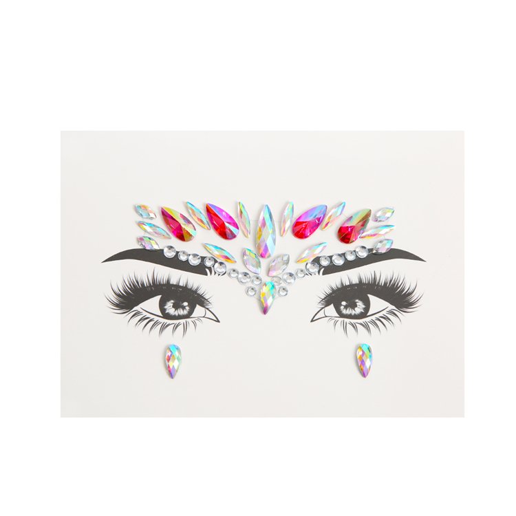 Festival Halloween Face Jewel Adhesive Rhinestone Sheets Crystal Diamond Gem Stone Stickers