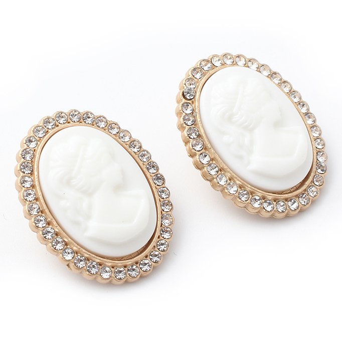 Fashion Design Beauty Head Buttons Metal Decoration Retro Style Button Multicolor Rhinestone Buckle