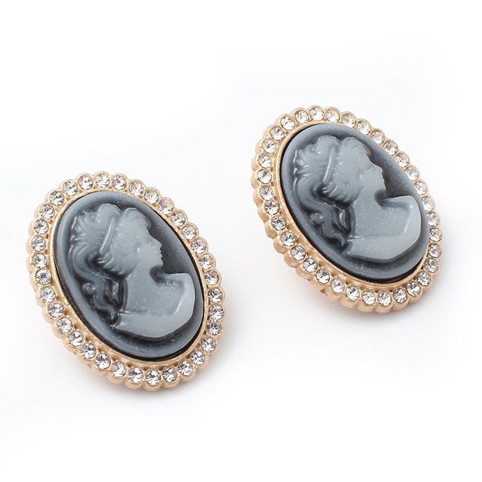 Fashion Design Beauty Head Buttons Metal Decoration Retro Style Button Multicolor Rhinestone Buckle