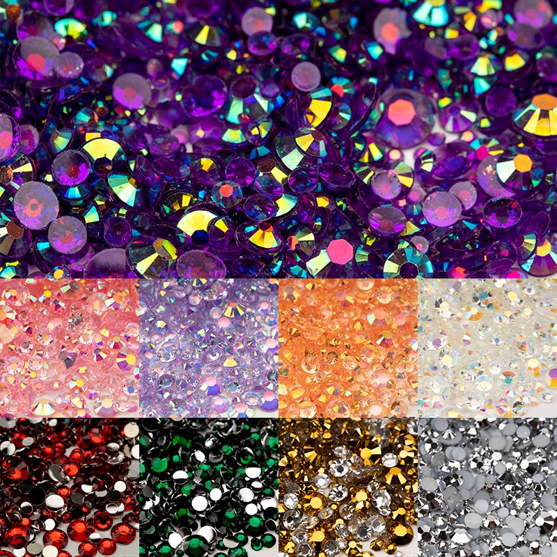VDD CS-21 30g Mix Size 2-6mm Multicolor Resin Rhinestone Crystal Flatback Stones For DIY Crafts Nail Art Decoration CS-Series