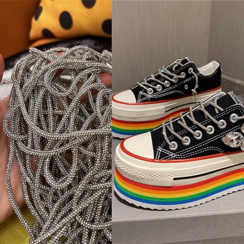 Lucky customized 6 rows with SS2.5 SS3 SS4 SS5 SS6 Full Rhinestone tube rope rhinestone rope tape for hoodies and shoes belt