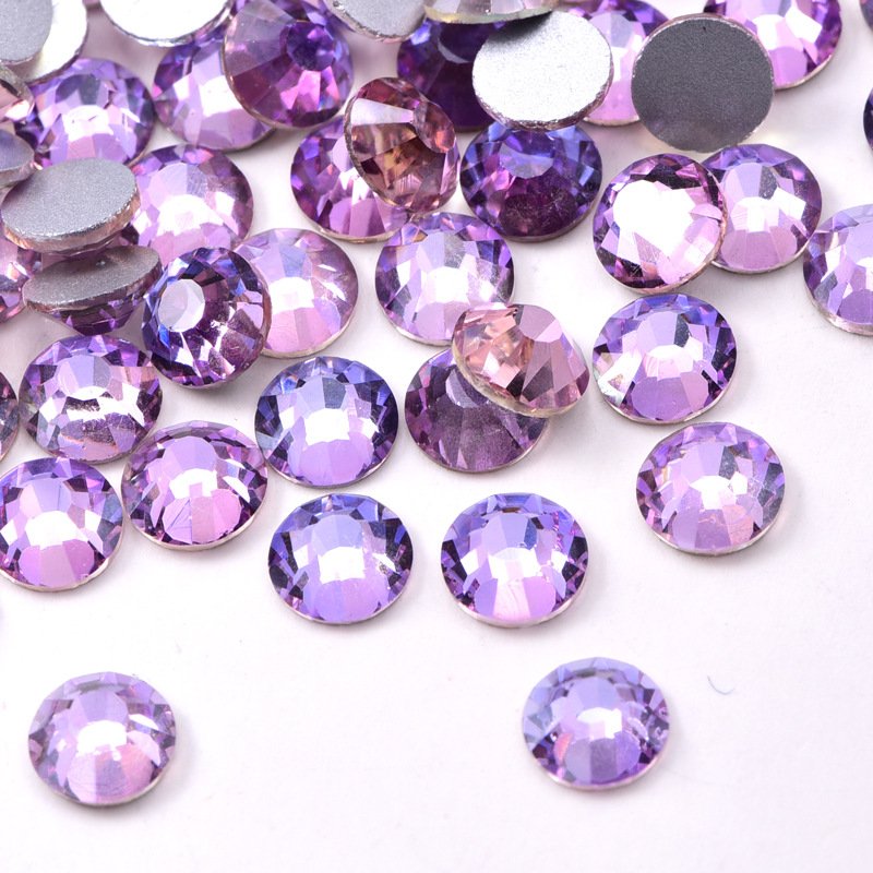 Air Violet Strass Rhinestone SS8/SS10/SS12/SS16/SS20 Non Hotfix Flat Back Rhinestone Full bling Minnie straw topp