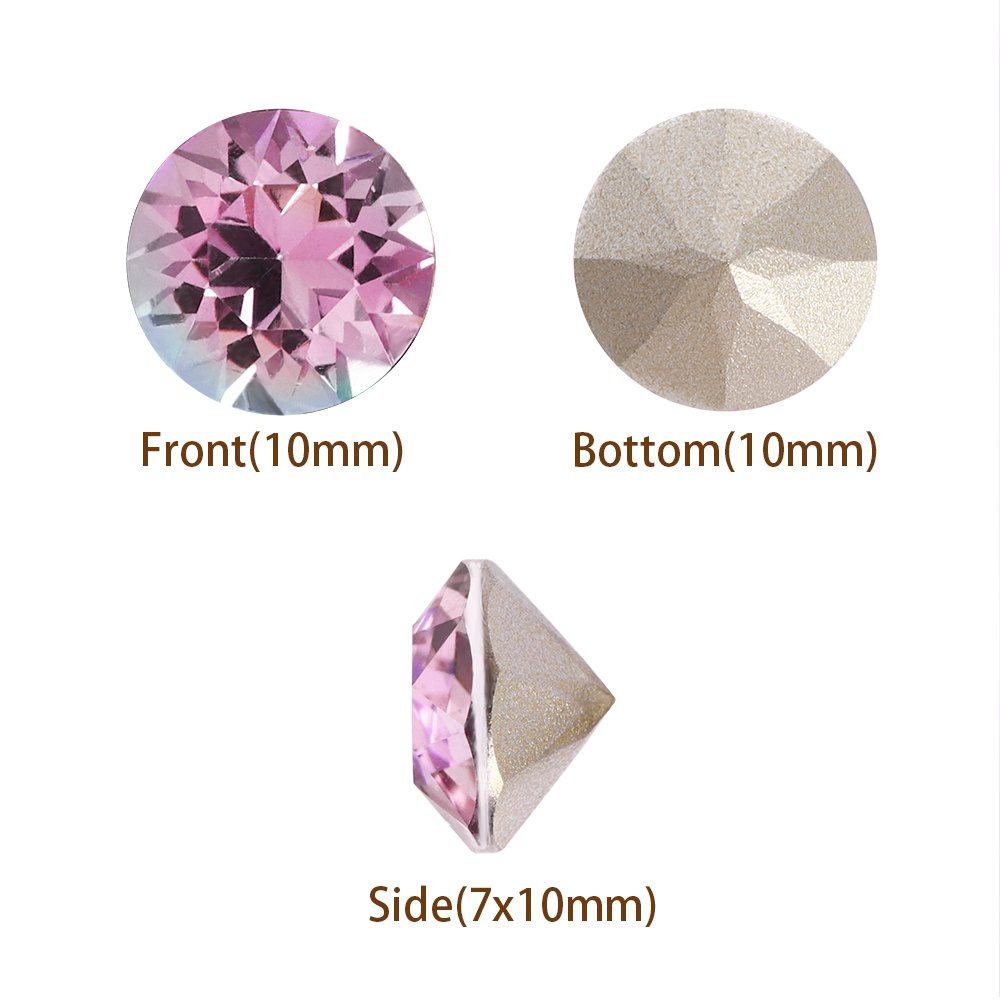 Hot Sale 10mm Non Hotfix K9 Glass Rhinestones XIRIUS Chaton Crystal AB Fancy Rhinestone bulk for nail