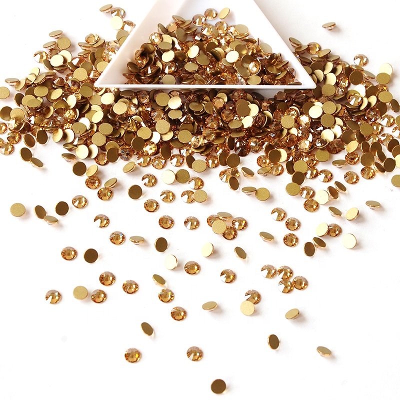 Factory Flat Back Rhinestones Glass Bulk Crystal Wholesale Various Color And Size Strass Beads For Dresses