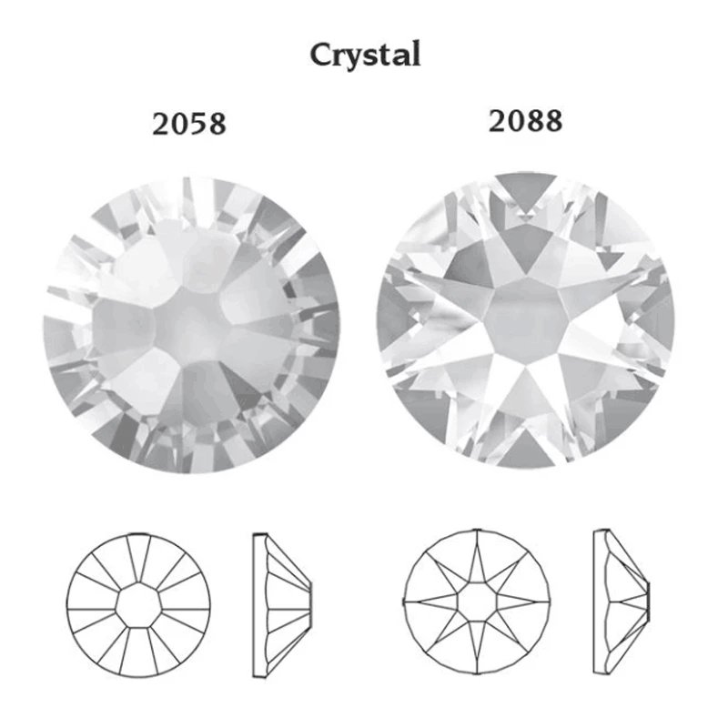 New Cut Facets 8 big 8 small Light siam Non Hotfix Rhinestones Round Strass Gem for Clothing Dress Shoes DIY Art Design