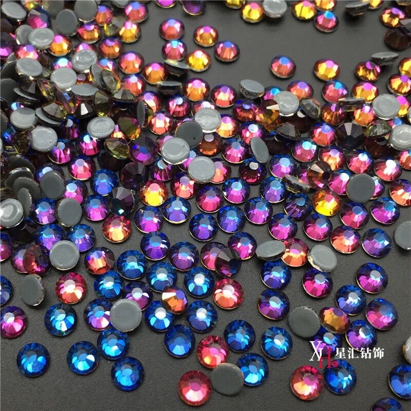 Yantuo crystal Blue volcano ss10 ss16 ss20 Hot Fix loose Rhinestones High quality flat back glass strass For Clothing dress
