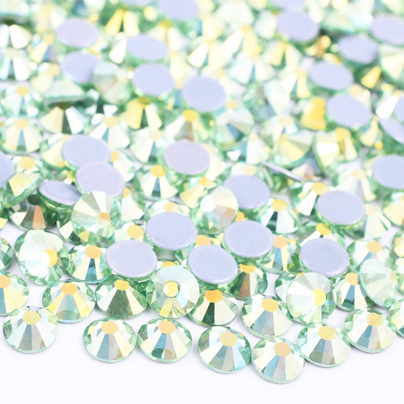 SS 6 8 10 12 16 20 30 Hotfix AB Crystal Stones Applique Flatback Strass Hot Fix Glass Rhinestone For DIY Clothes