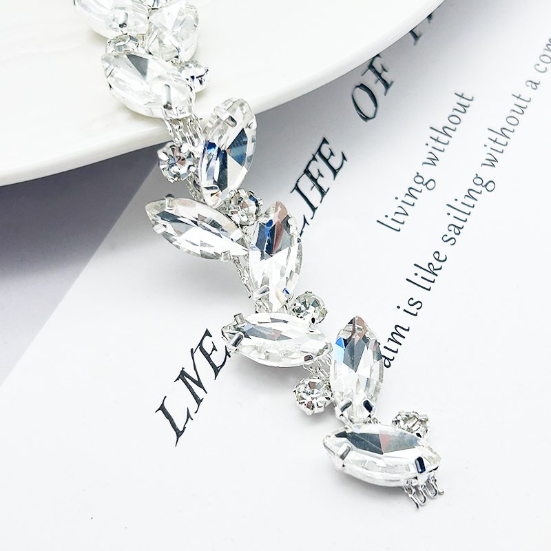Crystal Multiple size Crystal Rhinestone Chain Trimming Bridal Sash Rhinestones Trim Applique Wedding Belt Garment Acces