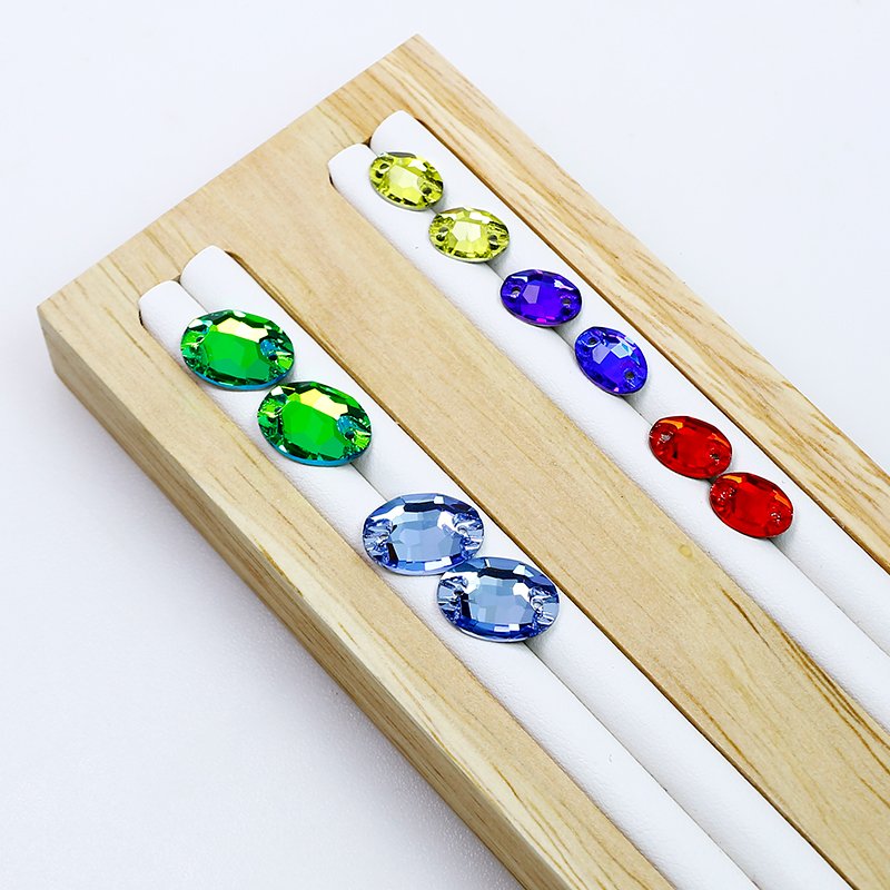 Oval shape FlatBack rhinestone Sew on crystals wholesale lead-free crystal stone For clothes bags Garment diy decoration