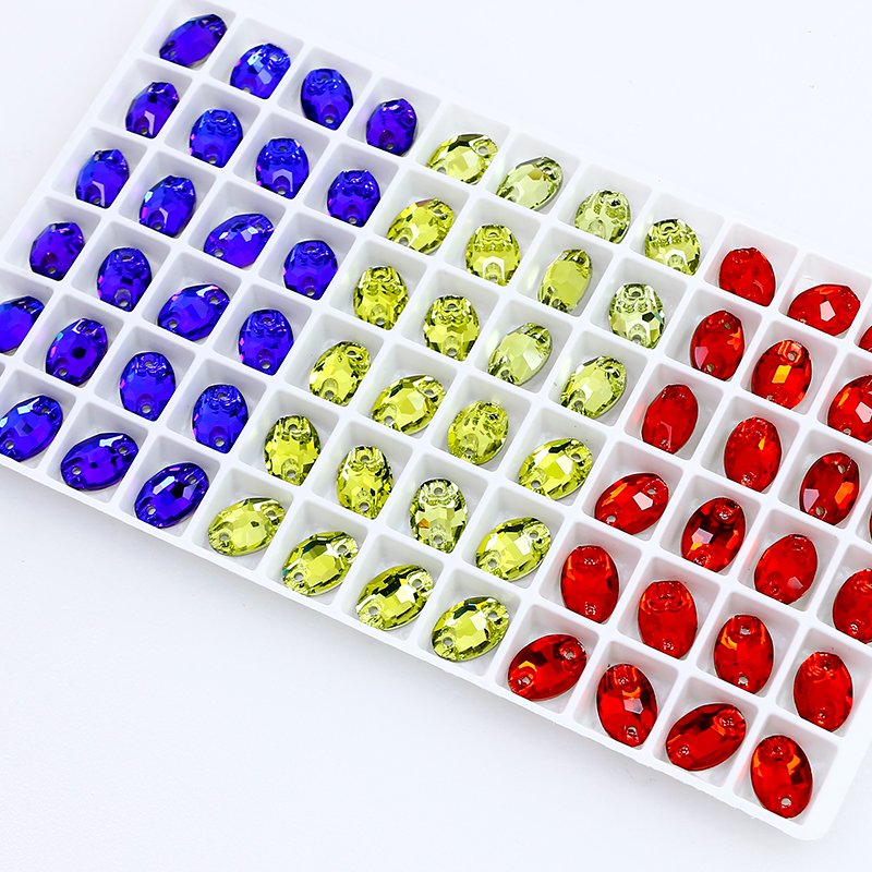 Oval shape FlatBack rhinestone Sew on crystals wholesale lead-free crystal stone For clothes bags Garment diy decoration