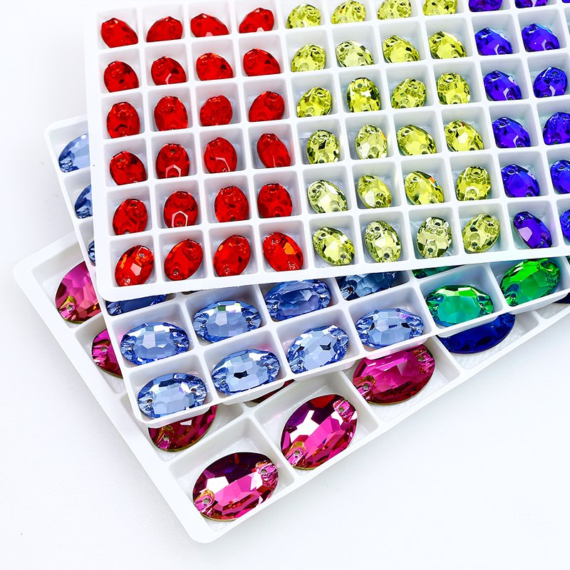 Oval shape FlatBack rhinestone Sew on crystals wholesale lead-free crystal stone For clothes bags Garment diy decoration