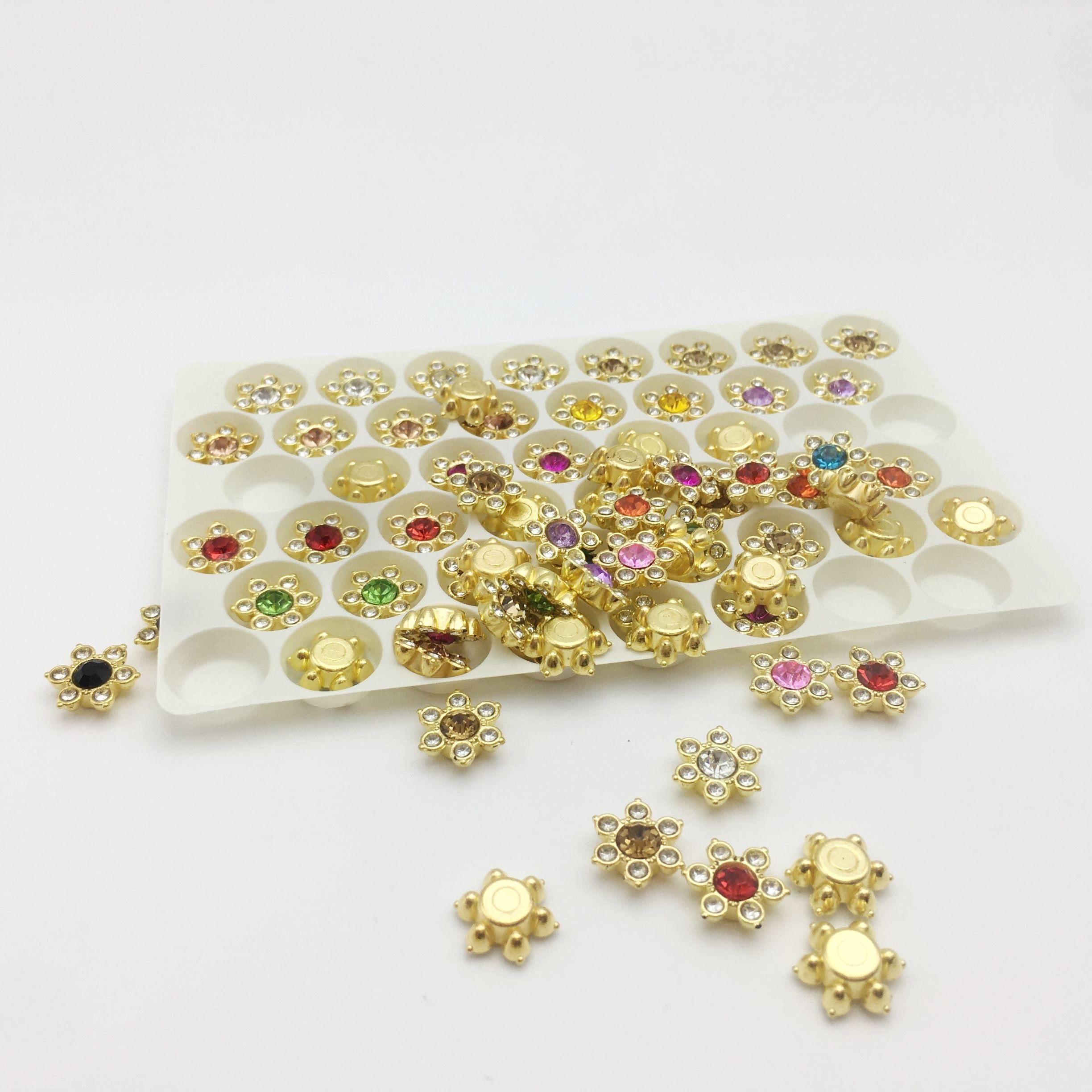 SINRONG Hexagonal full drilling rig/adhesive DIY hair clip hoodie women's accessories flat back crystal rhinestone