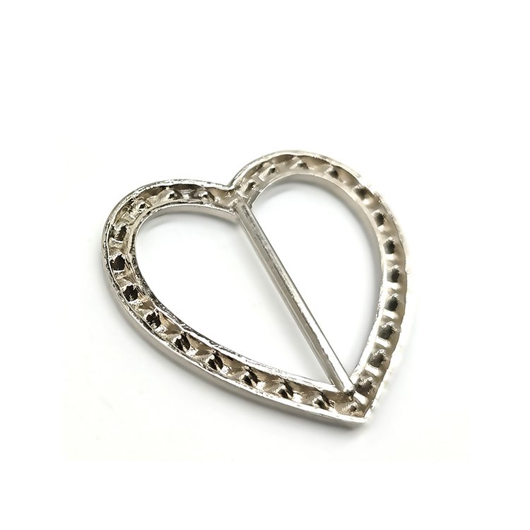 Wholesale High Quality Zinc Alloy Metal Belt Buckles Design Adjustable Hats Bags Decorative Rhinestone Heart Shape Ladder Buckle