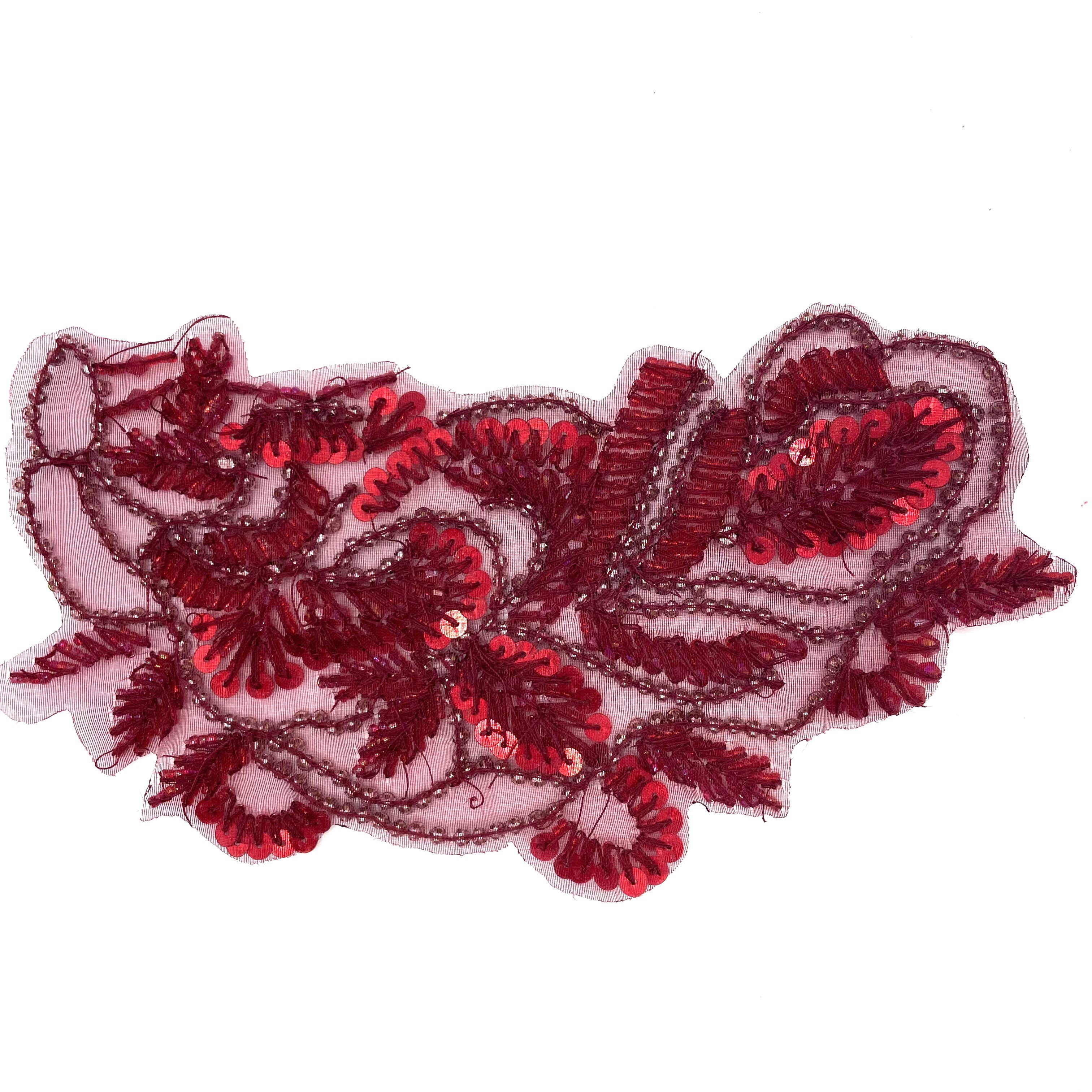 Red glass diamond hand embroidered Dress, stage, performance, costume, diamond