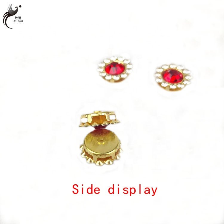 New arrival 8MM double flowers headband strap belt accessories rhinestone claw setting gold
