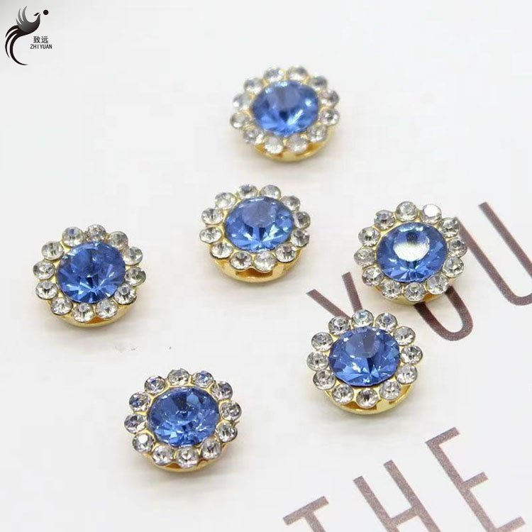 New arrival 8MM double flowers headband strap belt accessories rhinestone claw setting gold