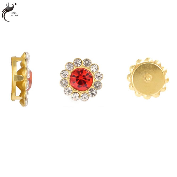 10MM sunflower flower garment shoe headband dress accessories rhinestone with crystal claw setting