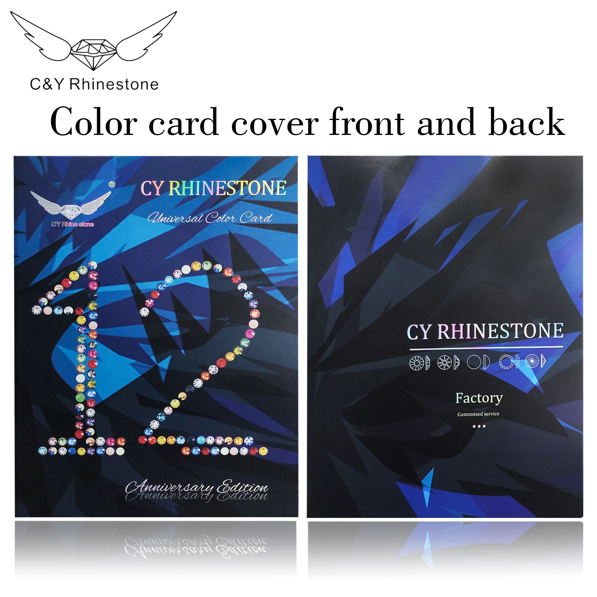 CY Factory Color Chart Cutting Surface Back Display Card Of Shiny Good Quality Glass Nail Art Rhinestones