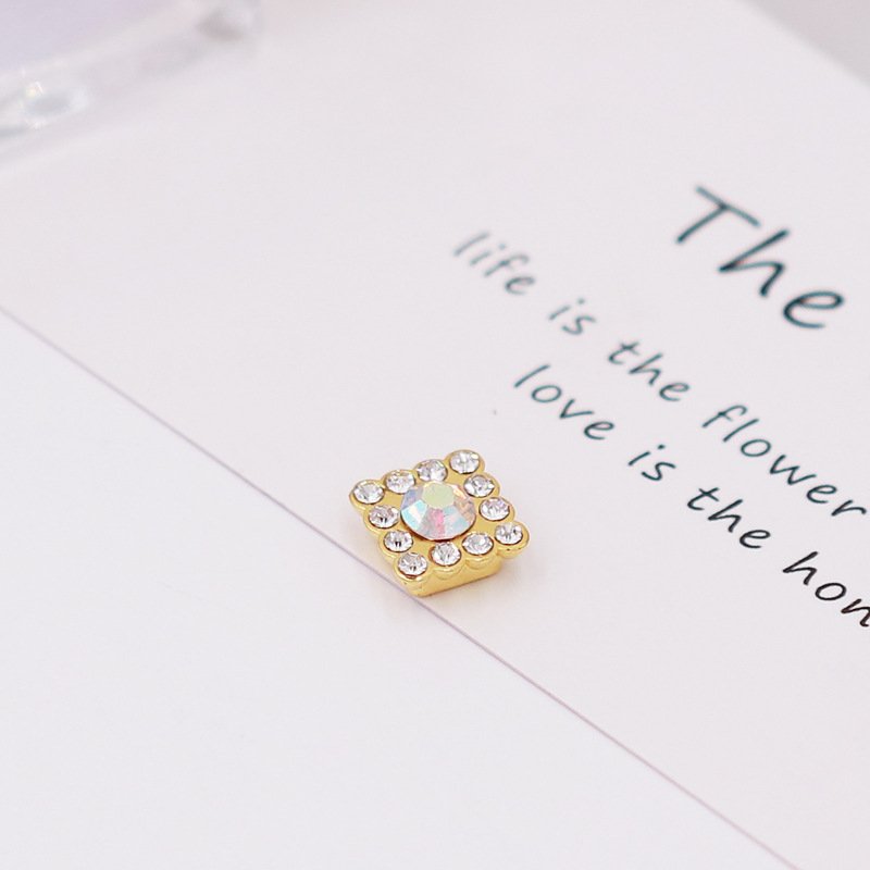 Factory Sun Flower Sewn Floral Decoration Strass Sew On Stone Colorful Square Button Accessory 14mm Flower Claw Cup Rhinestones