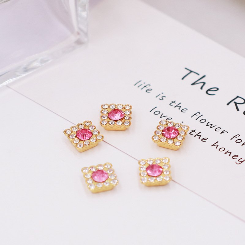 Factory Sun Flower Sewn Floral Decoration Strass Sew On Stone Colorful Square Button Accessory 14mm Flower Claw Cup Rhinestones