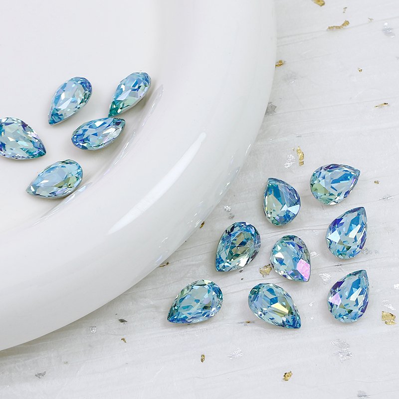 High quality Dongzhou 12*8mm waterdrop rhinestones K9 fancy stone wholesale crystal beads for jewelry nail art diy accessories
