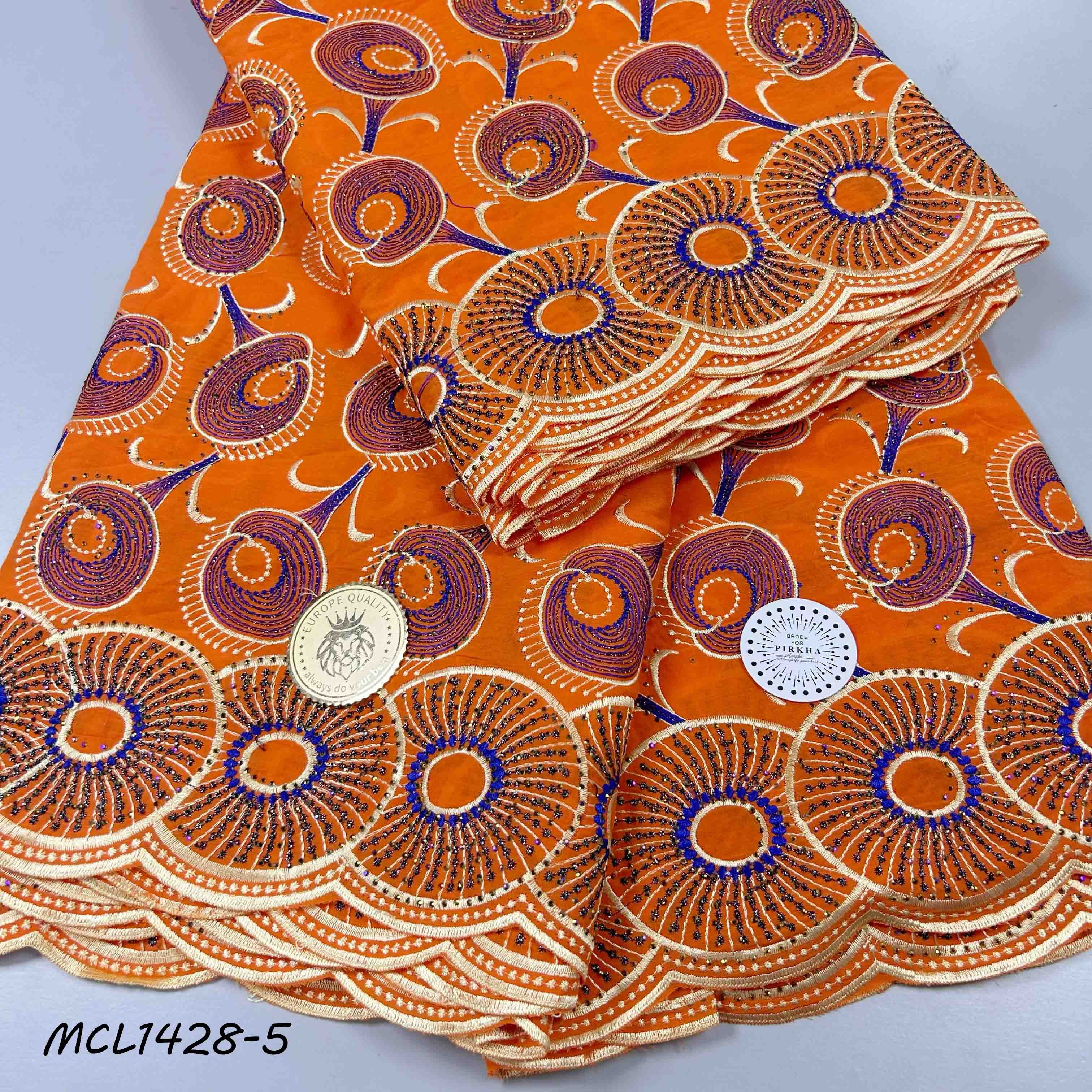 Lafaya African Embroidery Lace Fabric with Rhinestones 2024 Swiss Voile Cotton Lace Fabric for Women Party Dresses Sew
