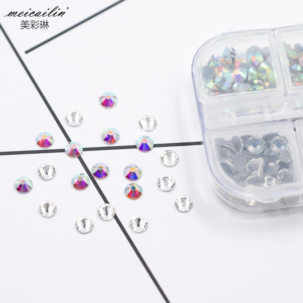 Hot sale mix size AB and white color bling nail art rhinestones