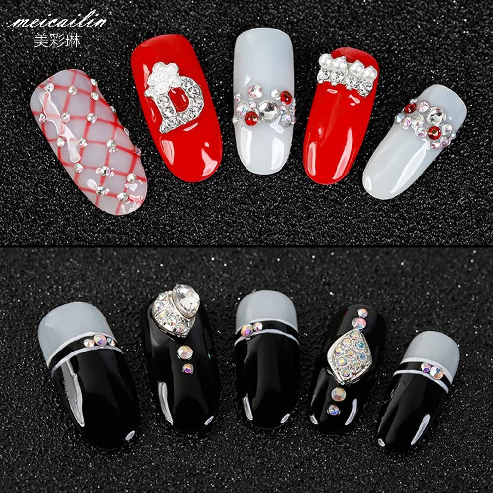 Hot sale mix size AB and white color bling nail art rhinestones