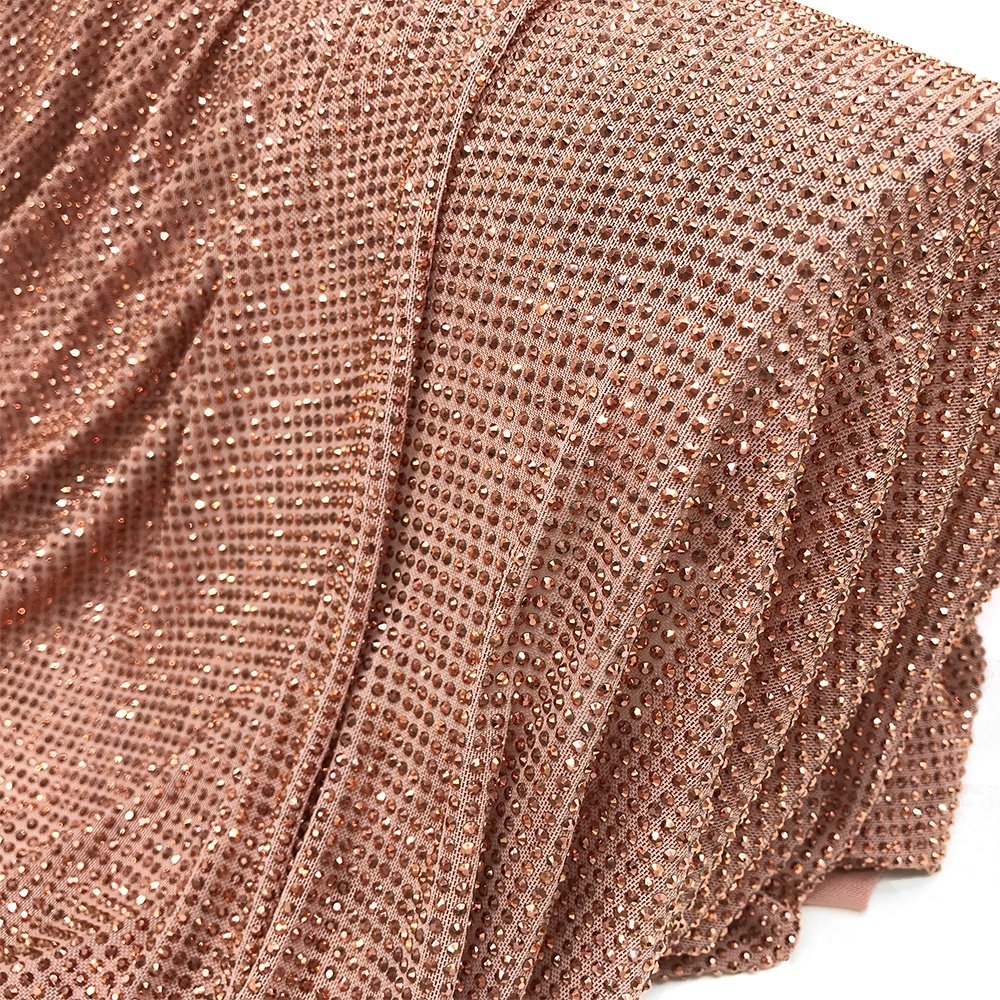 F001 Factory Supply Rhinestone Mesh Fabric Crystal net Fabric Crystal Tulle Fabric For Clothes