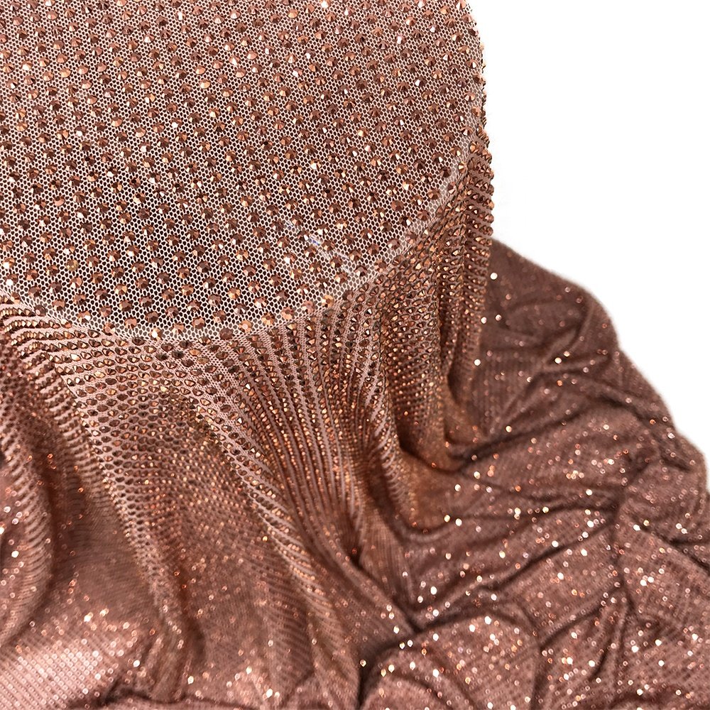 F001 Factory Supply Rhinestone Mesh Fabric Crystal net Fabric Crystal Tulle Fabric For Clothes
