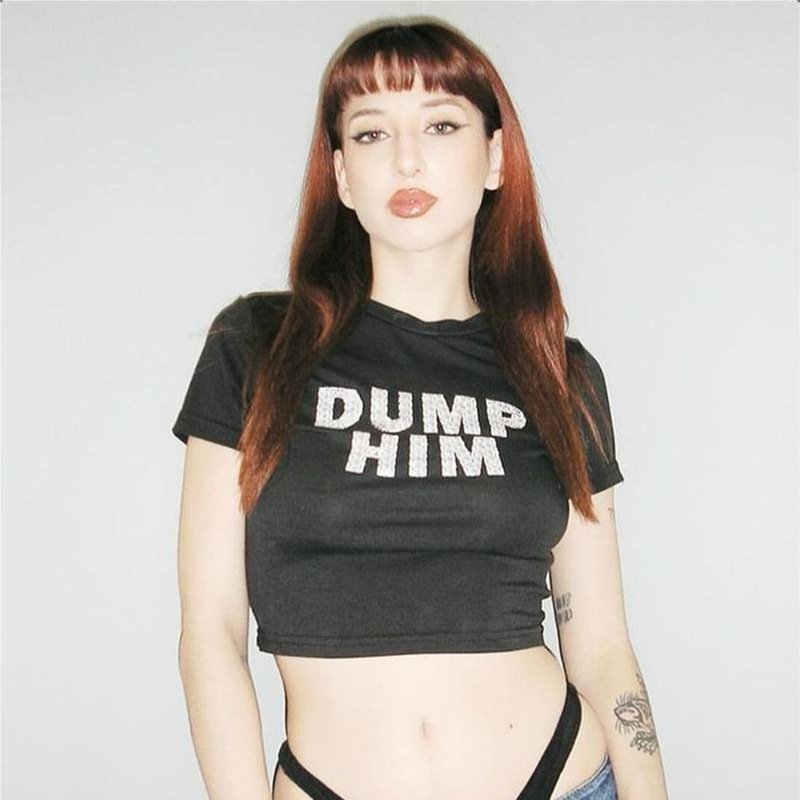 wholesale women sexy casual letter rhinestone white round neck basic t shirt crop tops for teenage girls