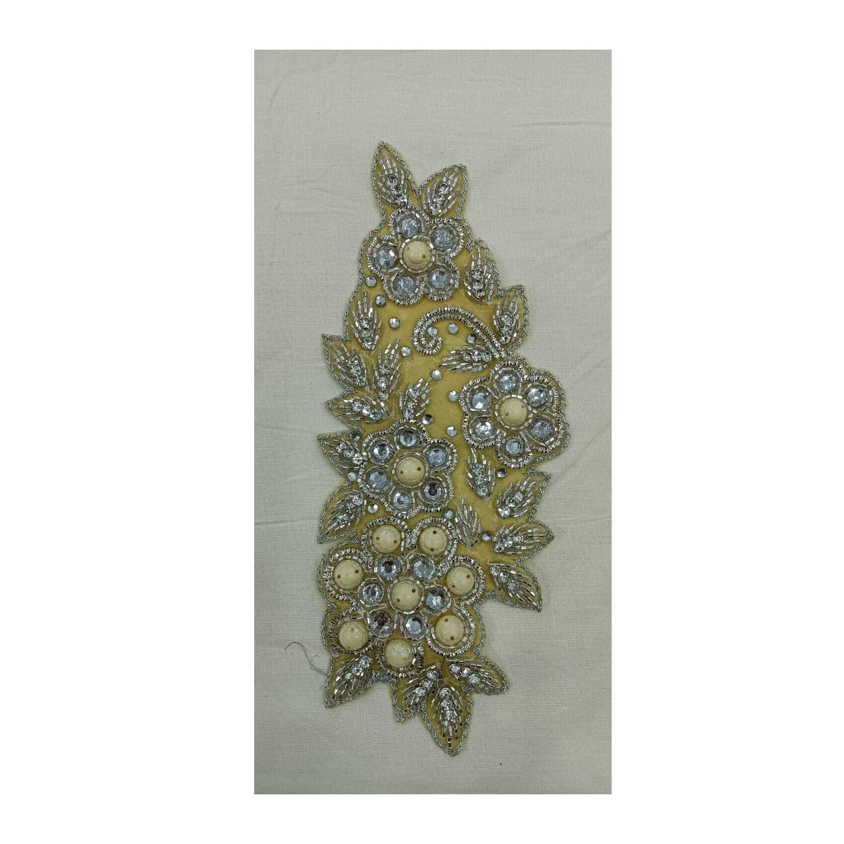 Premium quality 100% handmade wedding dresses accessories beaded rhinestone applique patch available at custom packaging