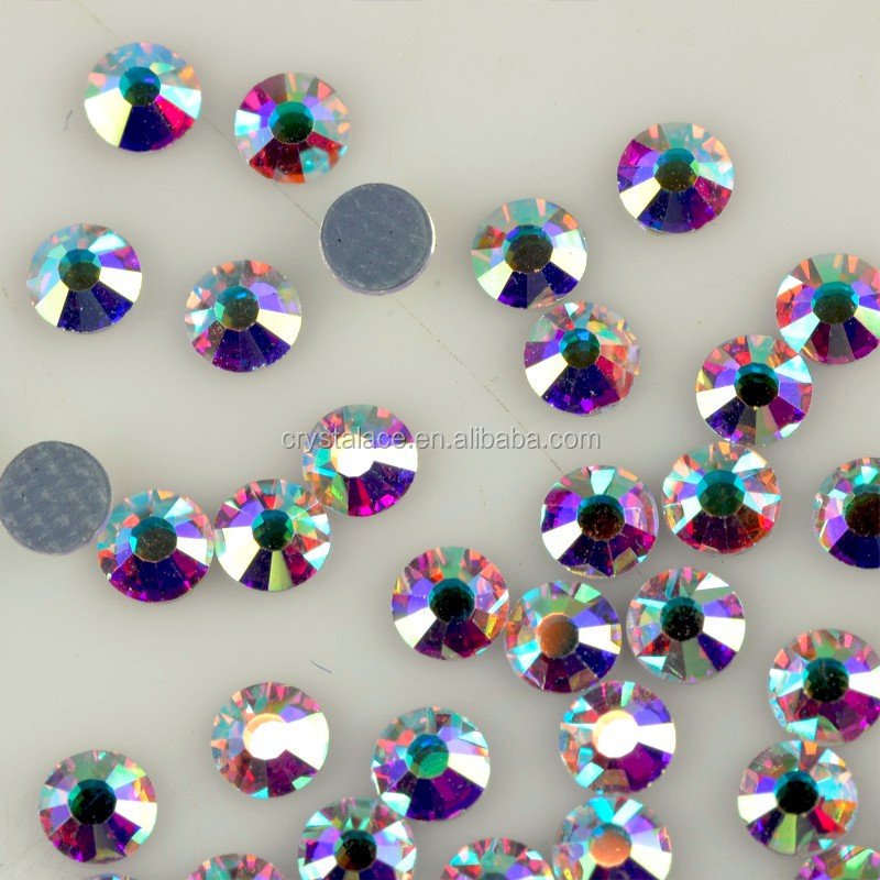 Factory direct 70000 pcs bulk packing best quality SS10 crystal AB hot fix rhinestone for T-shirt rhinestone transfer