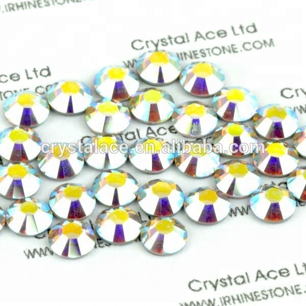 Factory direct 70000 pcs bulk packing best quality SS10 crystal AB hot fix rhinestone for T-shirt rhinestone transfer