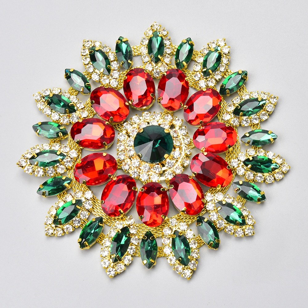 High Quality Crystal AB Rhinestone Flower Applique Wedding Dress Decoration Glass Strass Patches Sewing For Bags Garment DIY