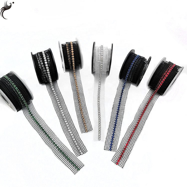 New design Single row mesh Clothing Dinner bag hat bag Dress accessories mesh dress with rhinestones