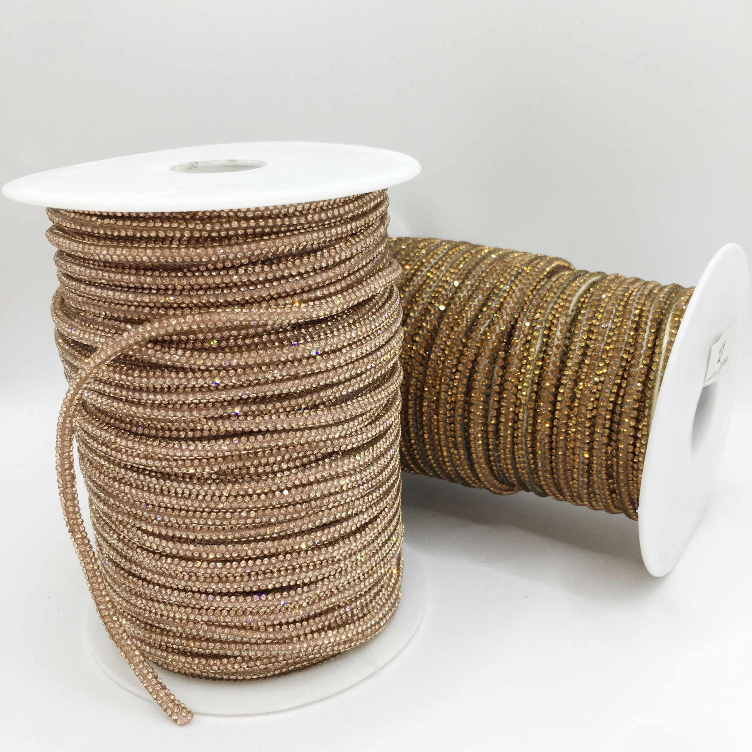 SINRONG Colorful rhinestone rope sparkling round 4mm 6row crystal decoration bow DIY crystal rope