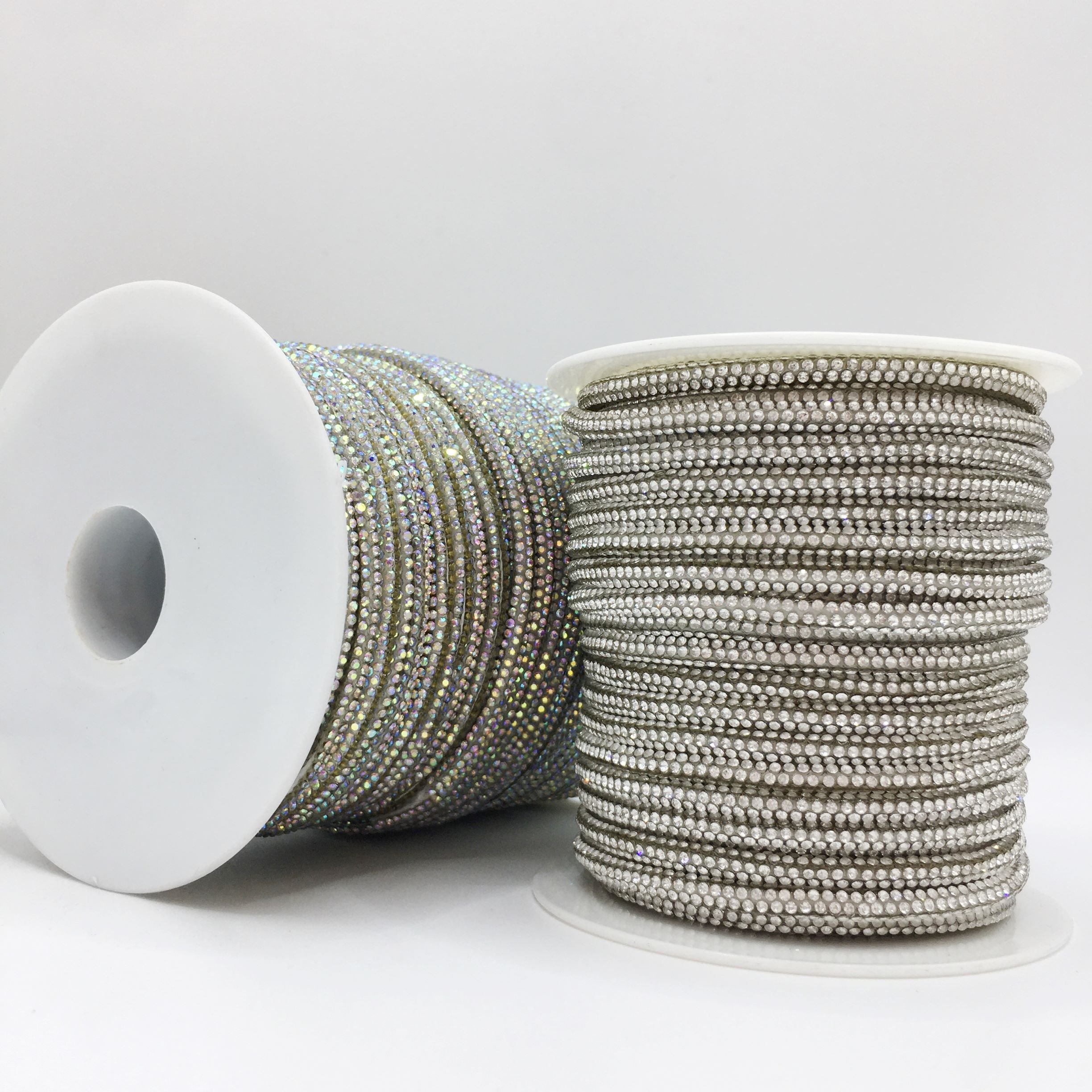 SINRONG Colorful rhinestone rope sparkling round 4mm 6row crystal decoration bow DIY crystal rope