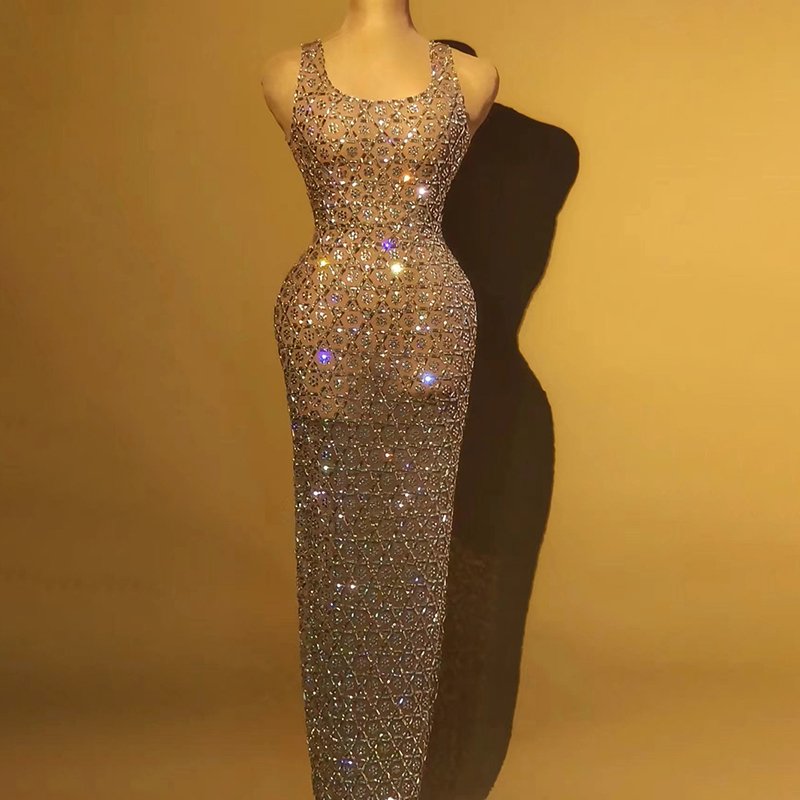 Novance Y3441 Prom Dresses 2023 Mesh And Rhinestones Evening Gown Sequin Party Birthday Evening Dresses Women Lady Elegant