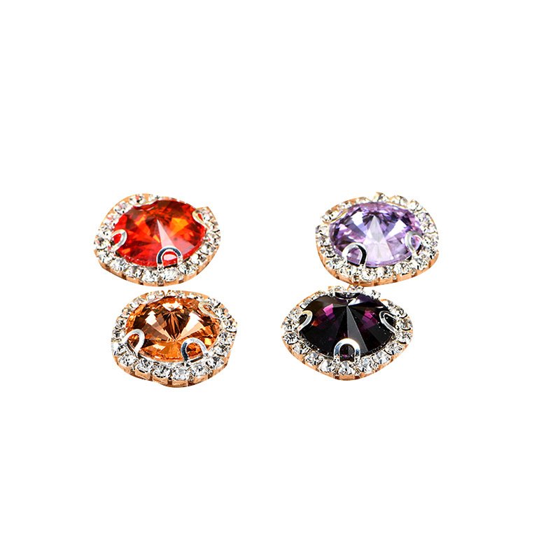 10mm Round Sew on Stone Rivoli , Flatback Holes Claw Setting Wholesale Rhinestone