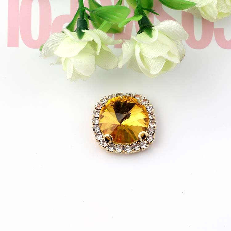 10mm Round Sew on Stone Rivoli , Flatback Holes Claw Setting Wholesale Rhinestone