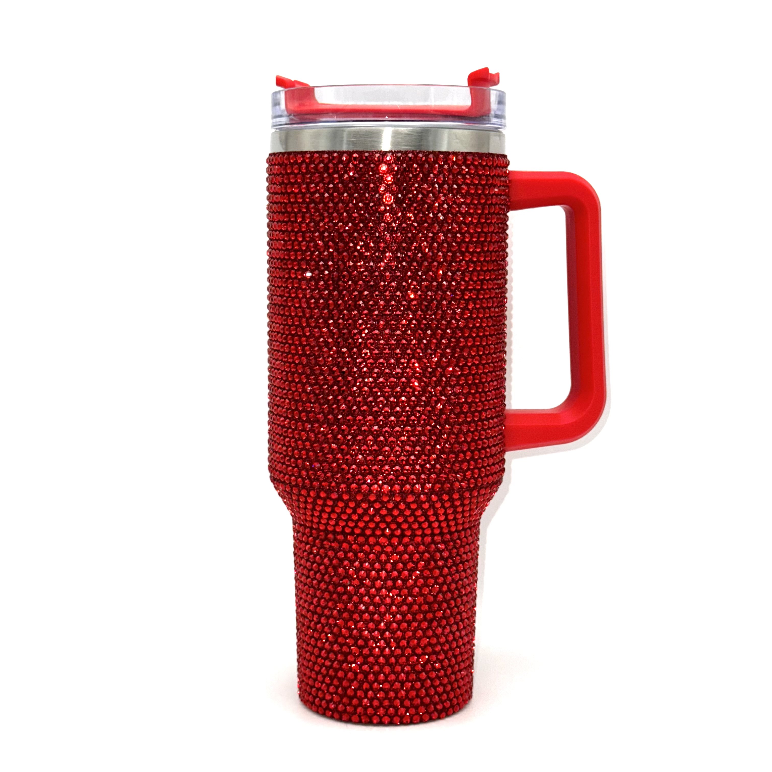 Good Quality Rhinestone 40 Oz Tumbler Studded Bling Tumbler Full Bling Rhinestone Bling Tumbler With Handle