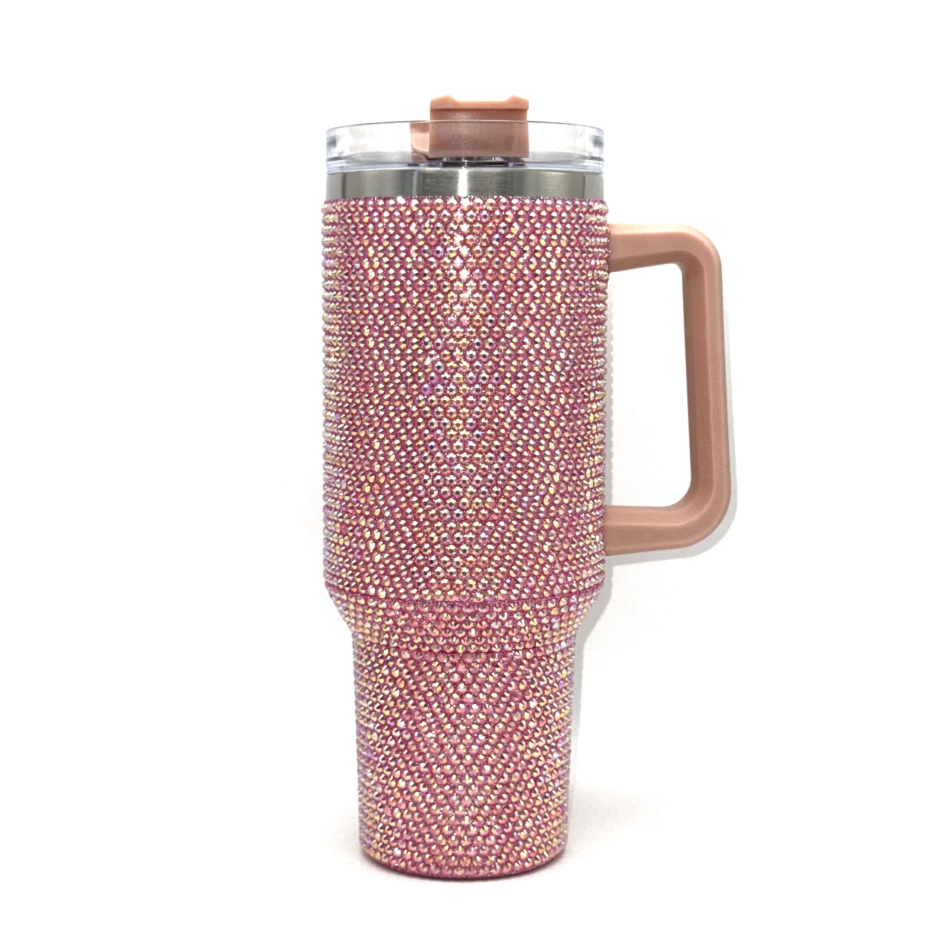 Good Quality Rhinestone 40 Oz Tumbler Studded Bling Tumbler Full Bling Rhinestone Bling Tumbler With Handle